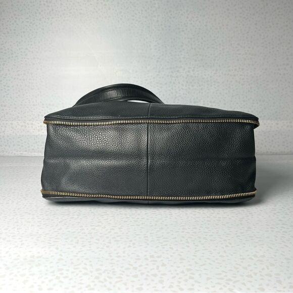 Tory Burch Black Pebbled Leather Expandable Hobo Shoulder Bag - Picture 9 of 13